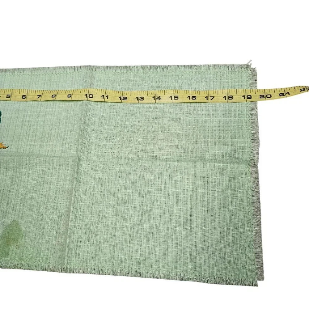 8 Vintage Tropical Themed Linen‎ Napkins Placemat Multicolor Needle Cross Stitch